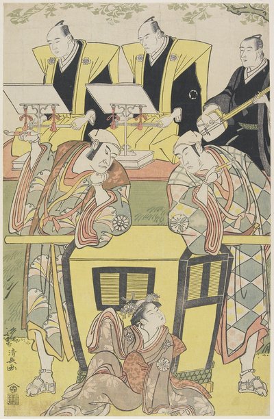 (Scena da The Shosa Modori kago iro ni aikata), 1788 da Torii Kiyonaga